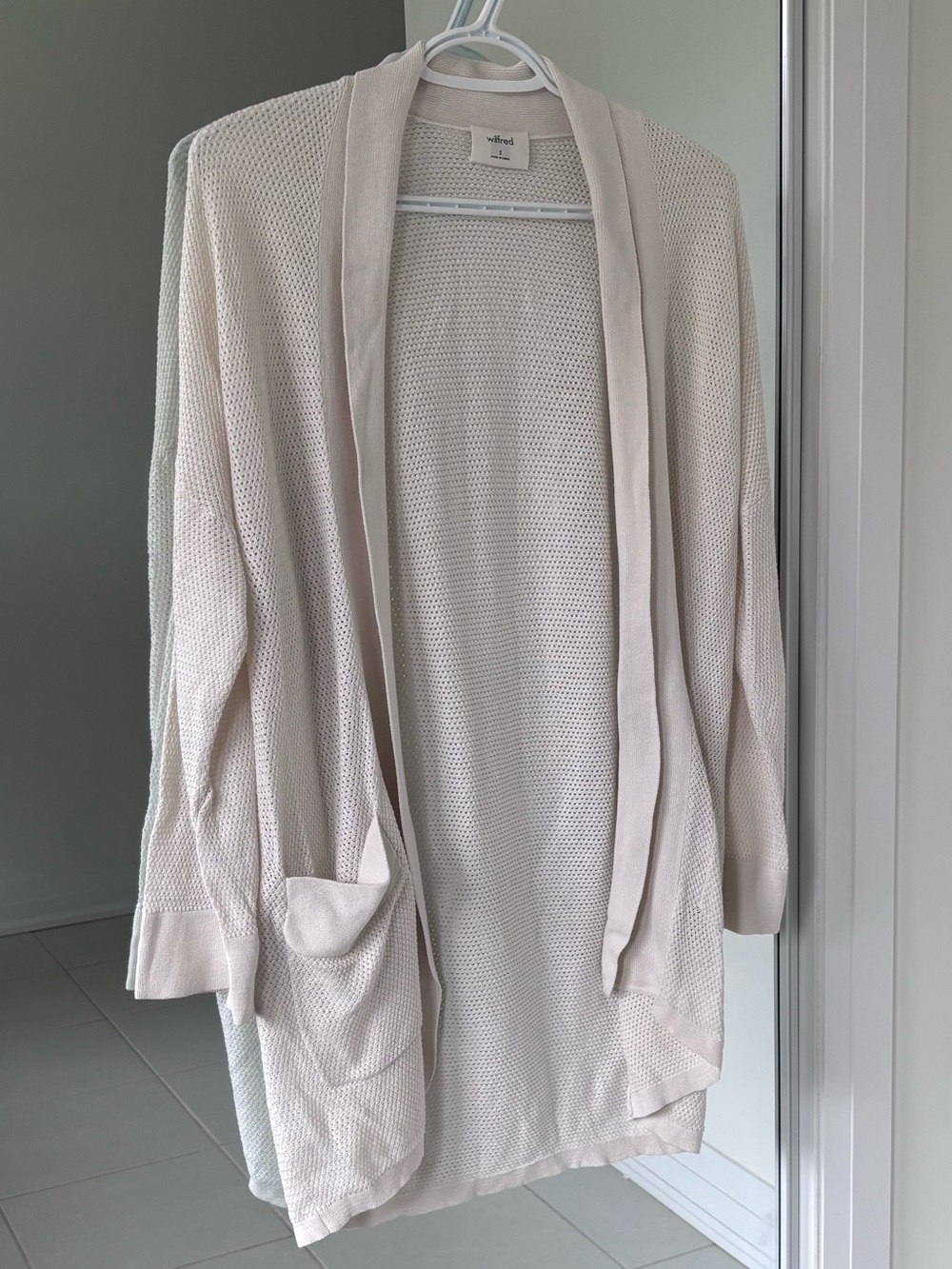 Wilfred Copernic Mesh Knit Cardigan in Cream